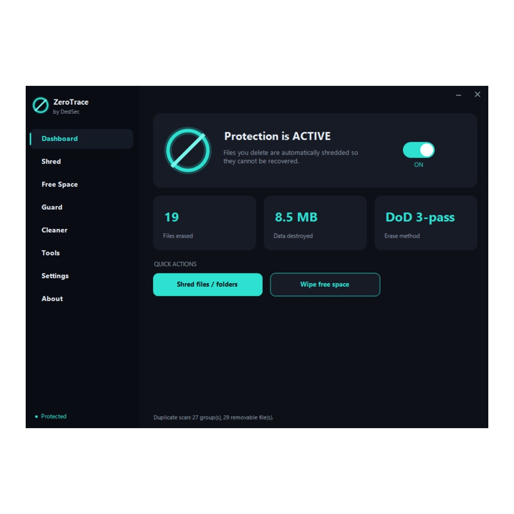 ZeroTrace — Secure File Eraser & Privacy Suite